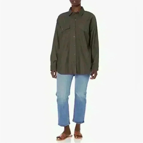 UGG Tops - NWT UGG KIMYA LONG SLEEVE SHIRT in coal Sz M oversized